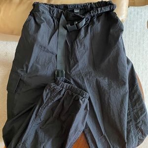 SHEIN Utility Belt Nylon Joggers